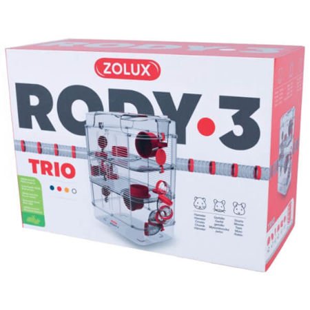 Zolux rody trio 3 klatka dla chomika, myszy 41x27x53 cm